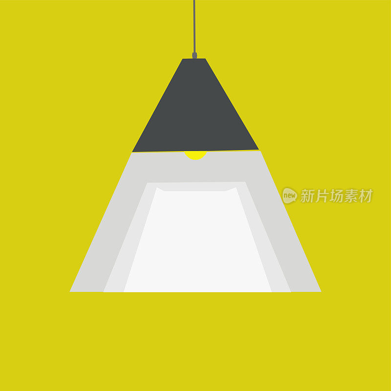Illustration for lamp lighting in flat design